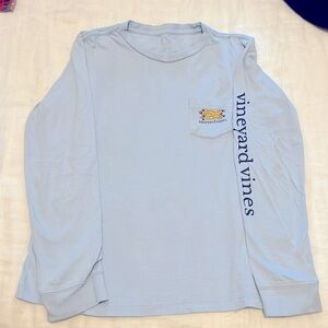 Vineyard Vines Long sleeve .Whale back to school. Pocket Tee. Size 7